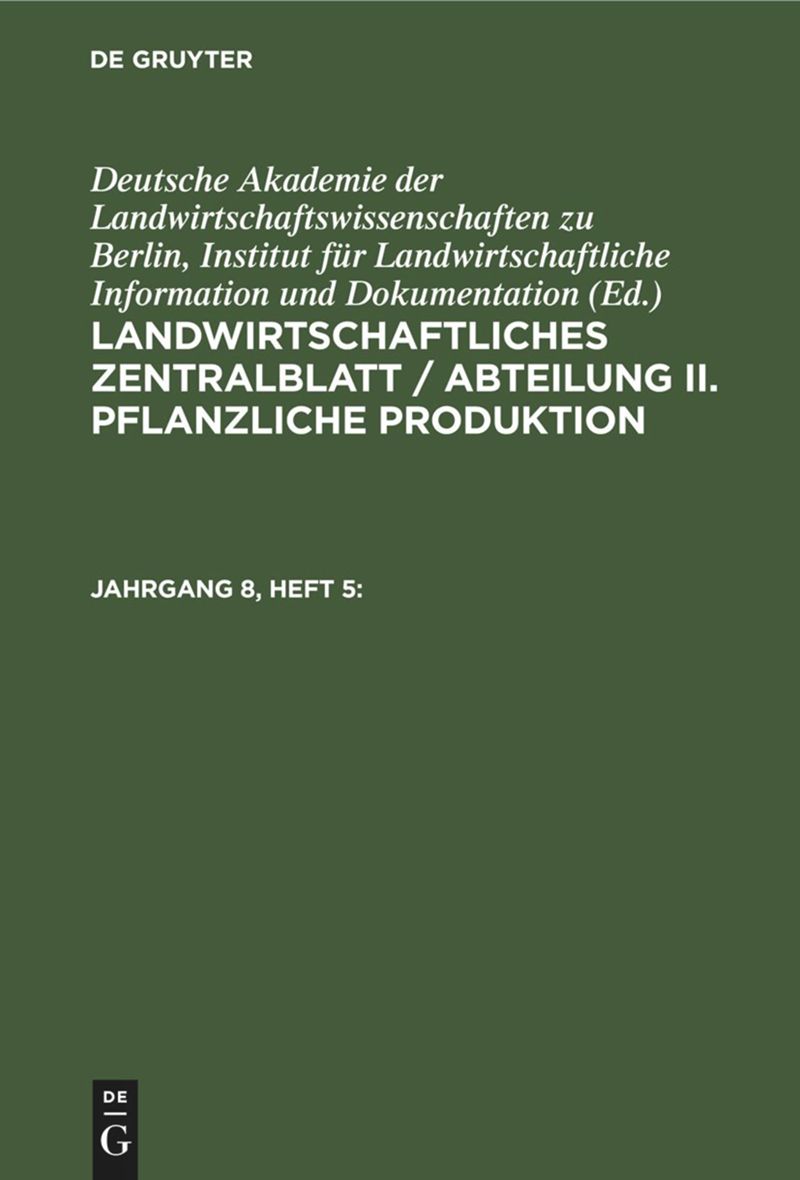 book: Jahrgang 8, Heft 5