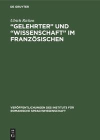book: „Gelehrter“ und „Wissenschaft“ im Französischen