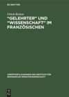 book: „Gelehrter“ und „Wissenschaft“ im Französischen