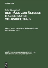 book: Band 4, Teil 1 Ein vierter Wolfenbütteler Sammelband, Teil 1