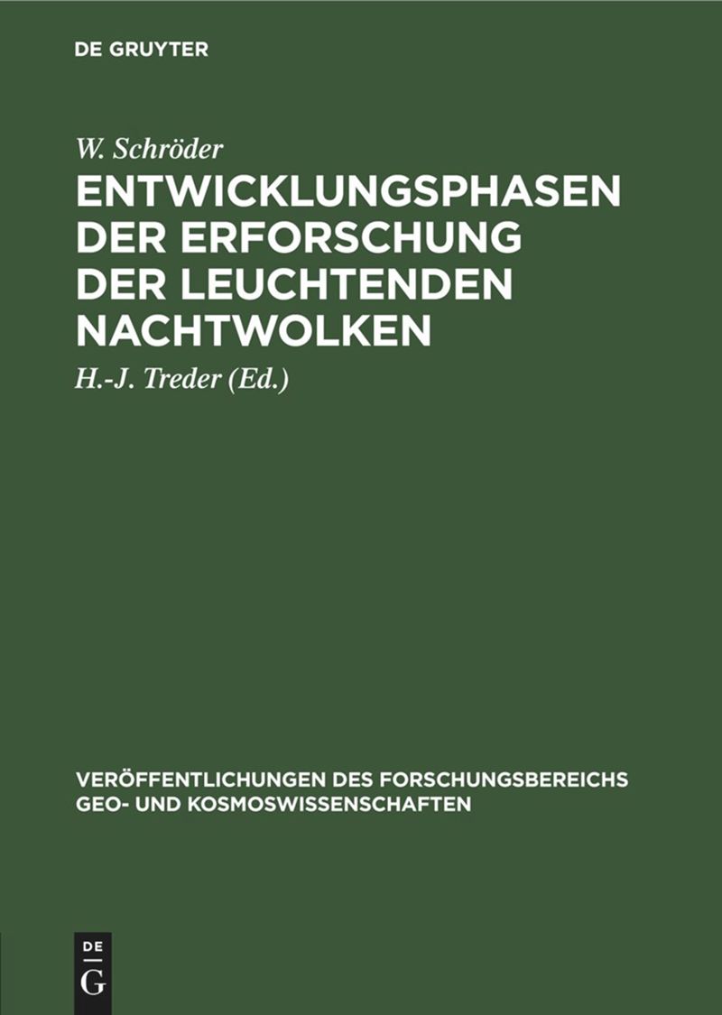book: Entwicklungsphasen der Erforschung der leuchtenden Nachtwolken