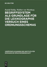 book: Begriffssystem als Grundlage für die Lexikographie Versuch eines Ordnungsschemas