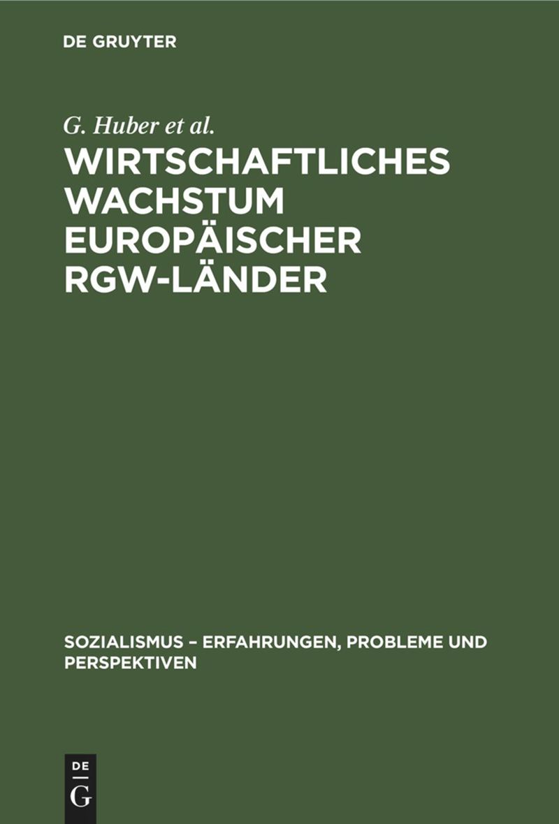 book: Wirtschaftliches Wachstum europäischer RGW-Länder
