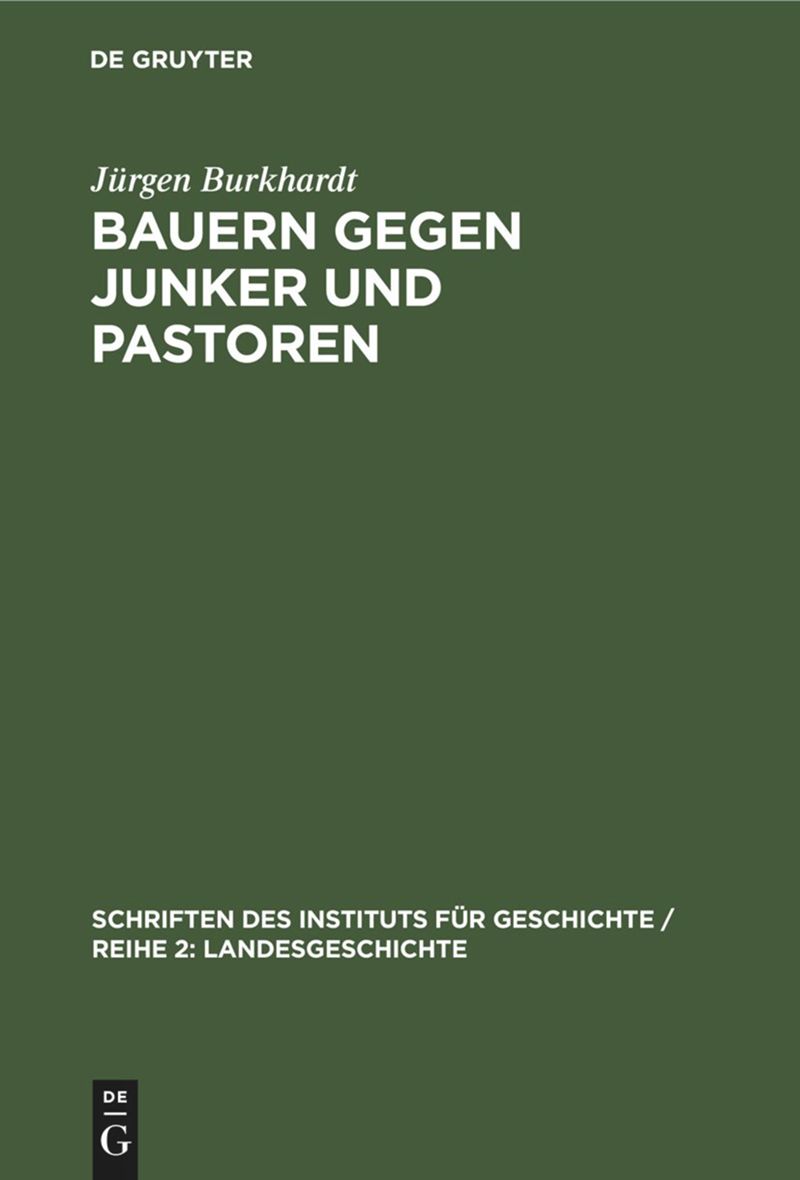 book: Bauern gegen Junker und Pastoren