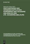 book: Festvorträge der wissenschaftlichen Konferenz der Akademie anläßlich des 275. Akademiejubiläums