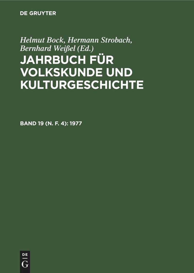 book: Band 19 (N. F. 4) 1977