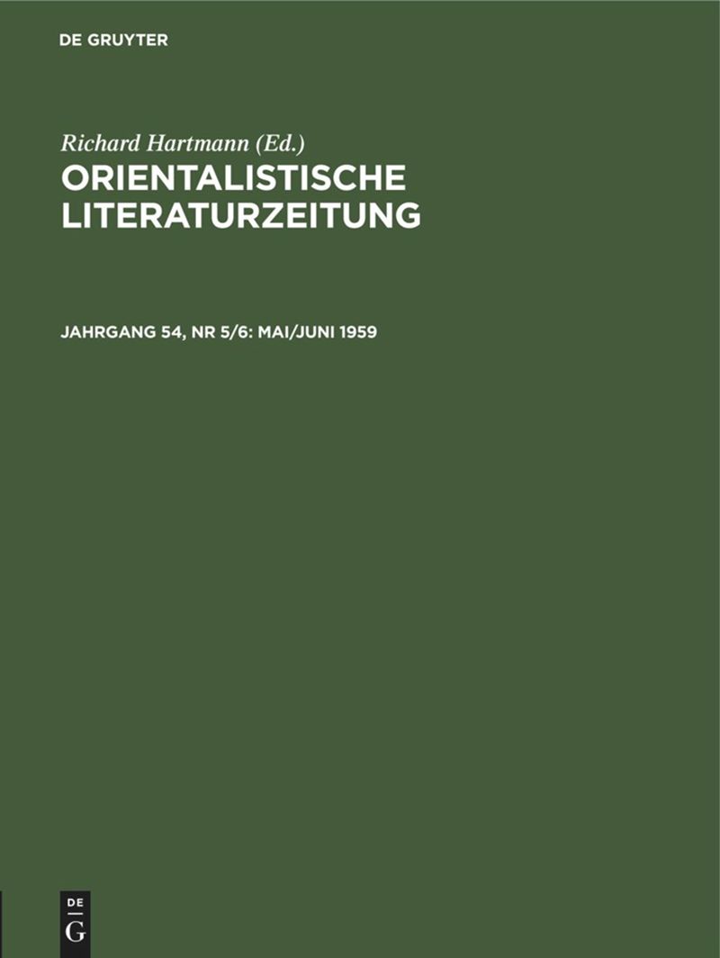 book: Jahrgang 54, Nr 5/6 Mai/Juni 1959