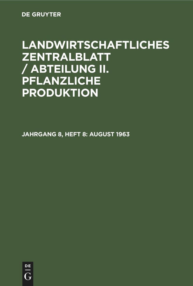 book: Jahrgang 8, Heft 8 August 1963