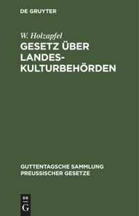 book: Gesetz über Landeskulturbehörden