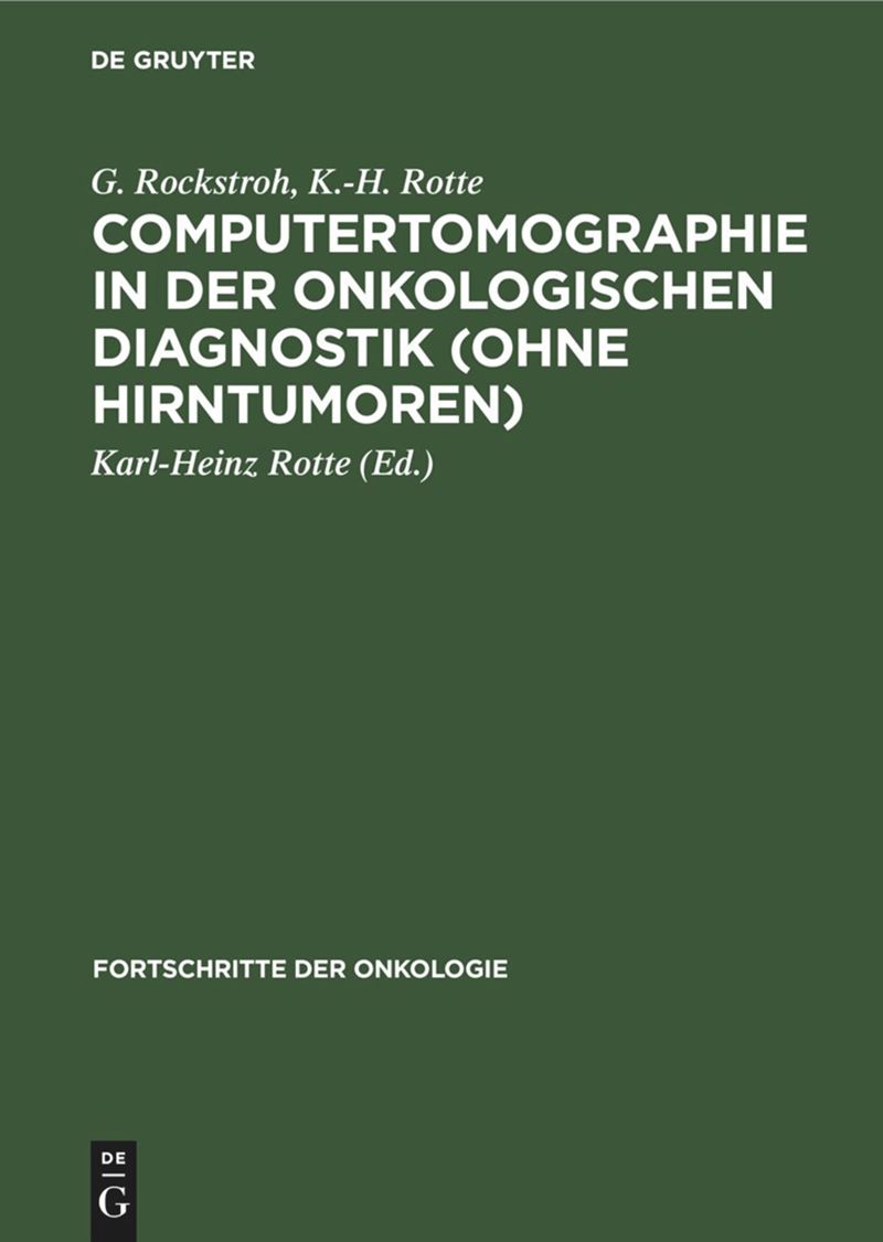 book: Computertomographie in der onkologischen Diagnostik (ohne Hirntumoren)