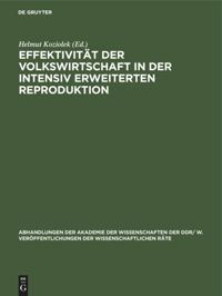 book: Effektivität der Volkswirtschaft in der intensiv erweiterten Reproduktion