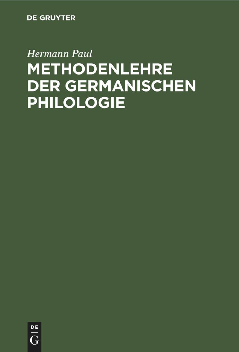book: Methodenlehre der germanischen Philologie