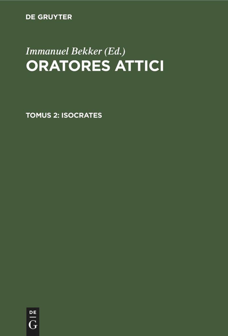 book: Tomus 2 Isocrates