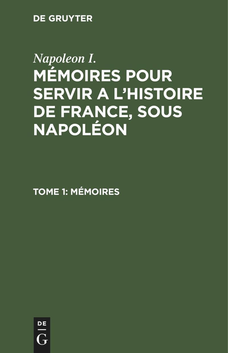 book: Tome 1 Mémoires