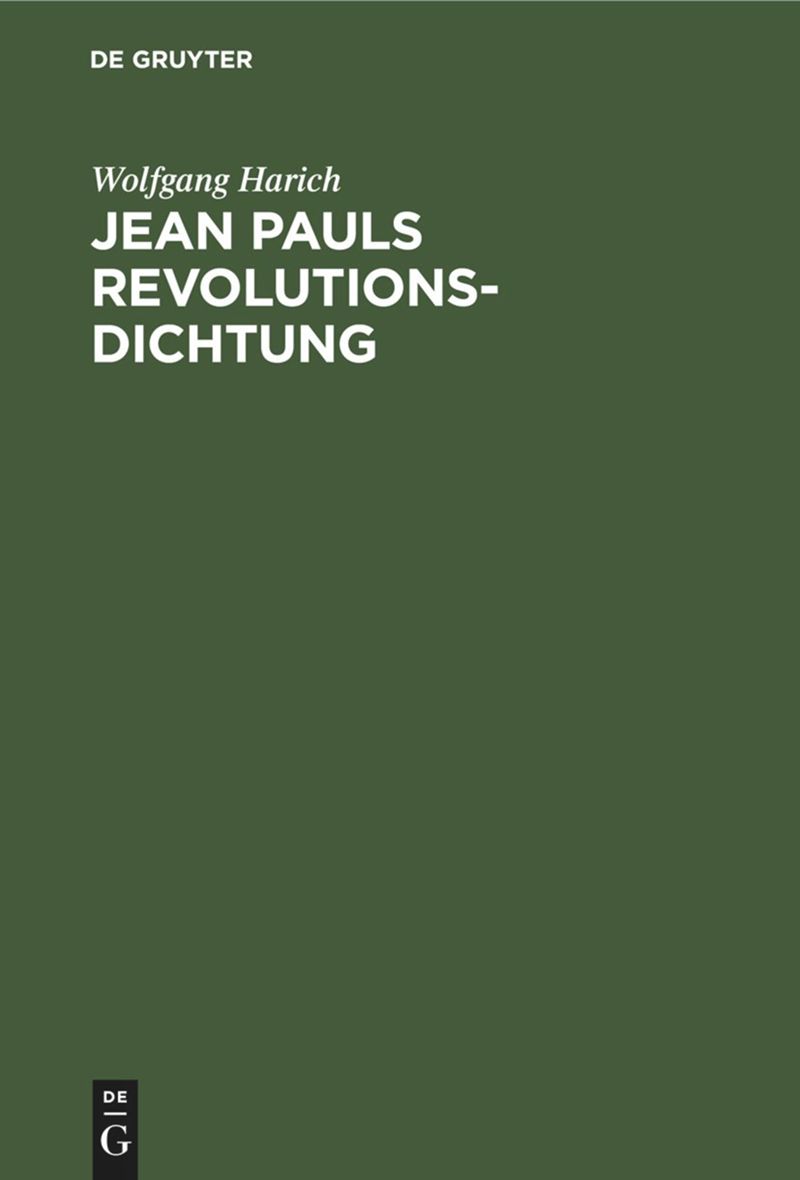 book: Jean Pauls Revolutionsdichtung