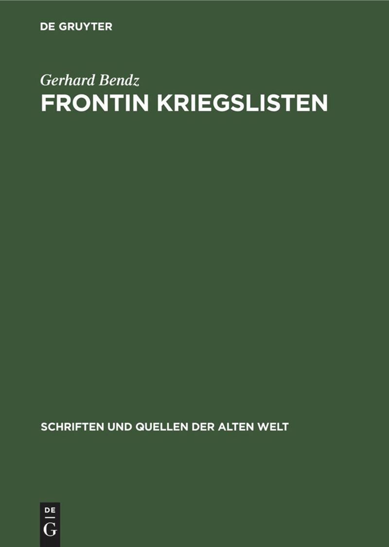 book: Frontin Kriegslisten
