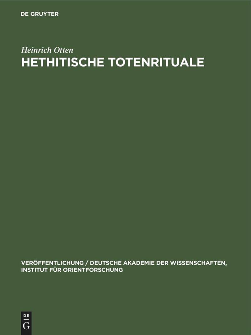 book: Hethitische Totenrituale