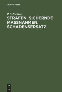 book: Strafen. Sichernde Massnahmen. Schadensersatz