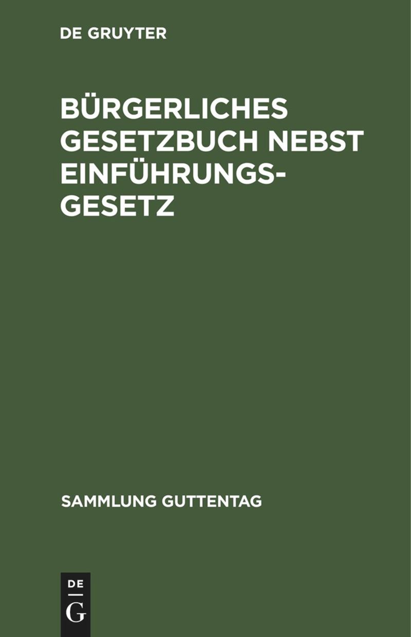 book: Bürgerliches Gesetzbuch nebst Einführungsgesetz