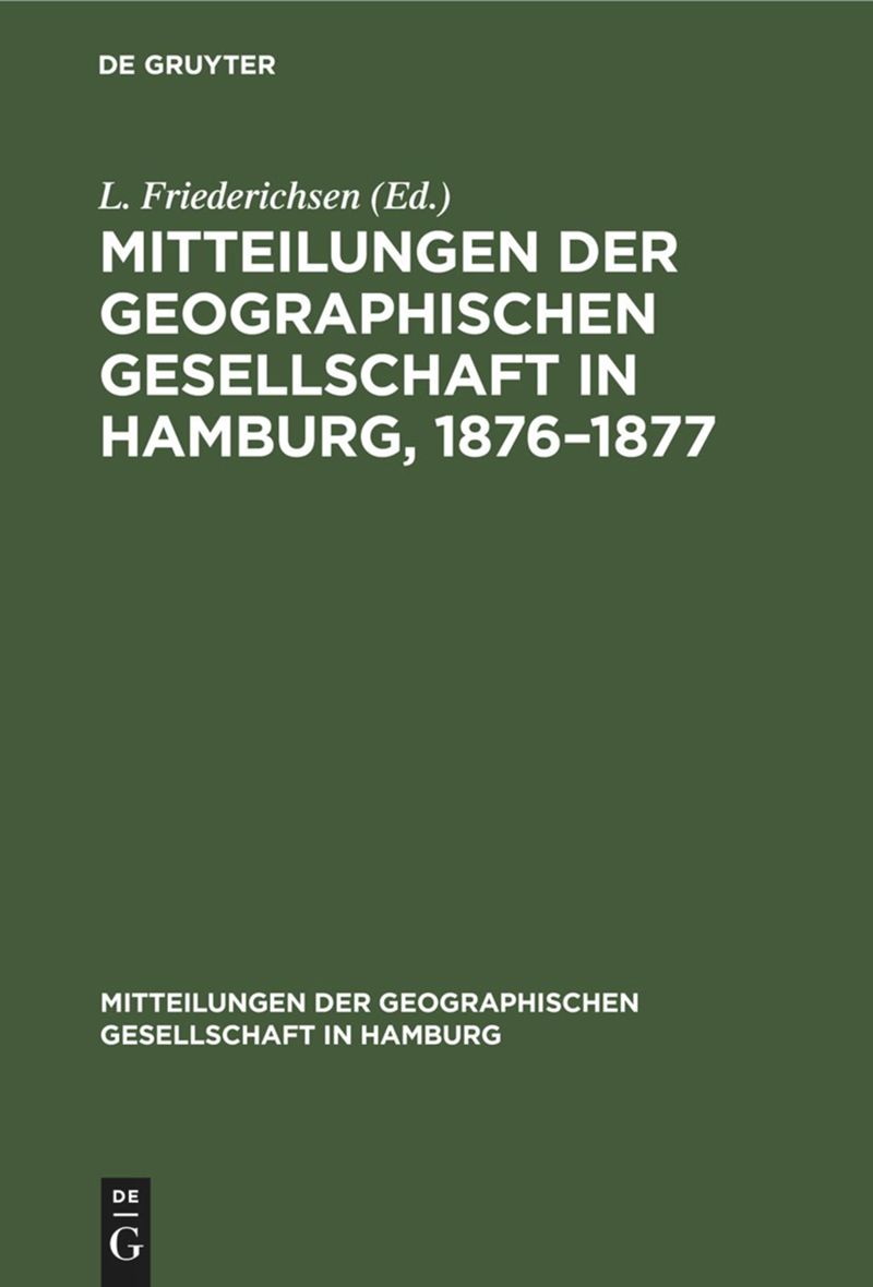book: Mitteilungen der Geographischen Gesellschaft in Hamburg, 1876–1877