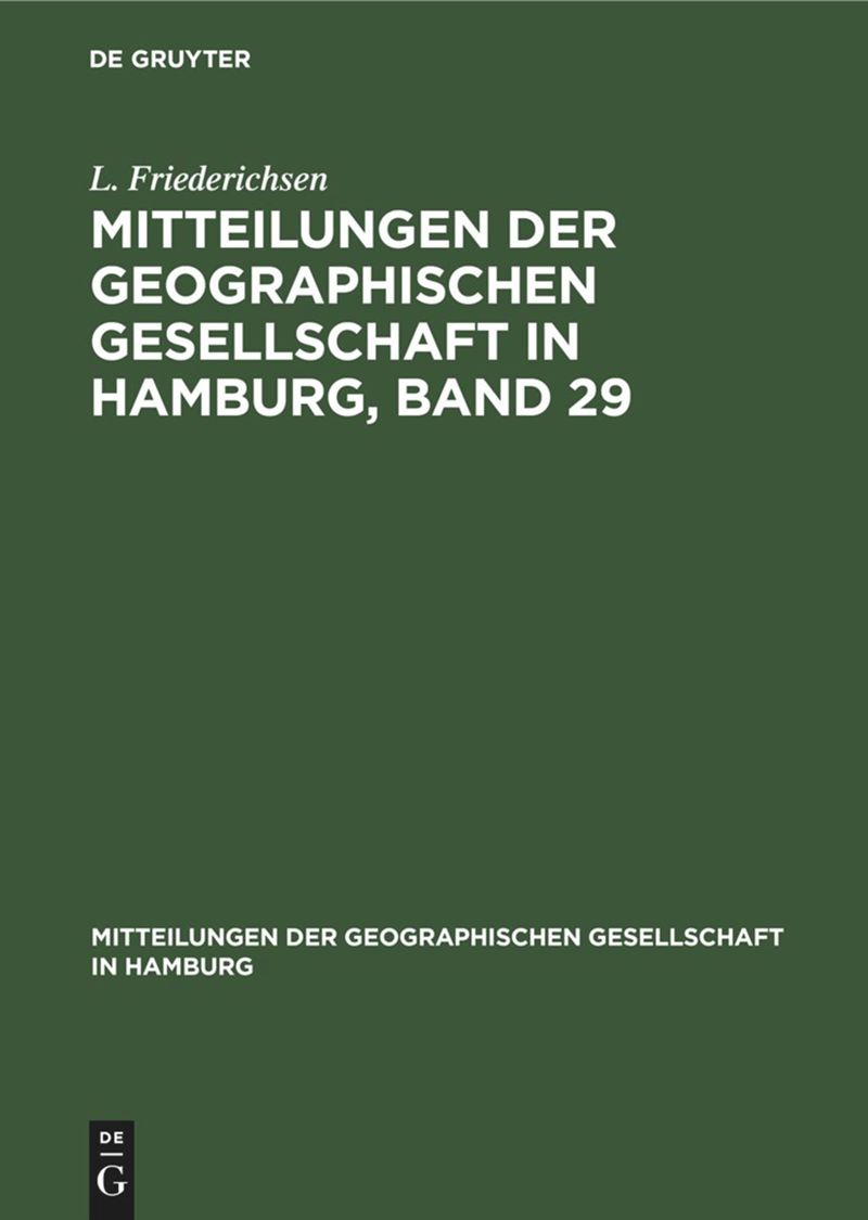 book: Mitteilungen der Geographischen Gesellschaft in Hamburg, Band 29