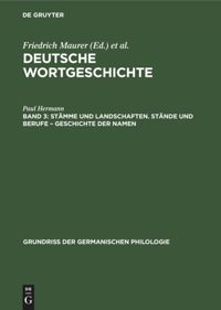 book: Band 3 Stämme und Landschaften. Stände und Berufe – Geschichte der Namen