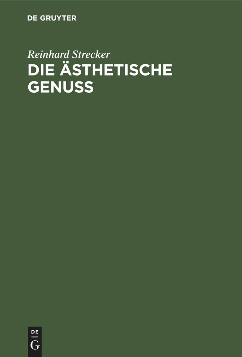 book: Die ästhetische Genuss