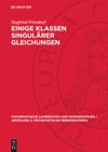 book: Einige Klassen singulärer Gleichungen