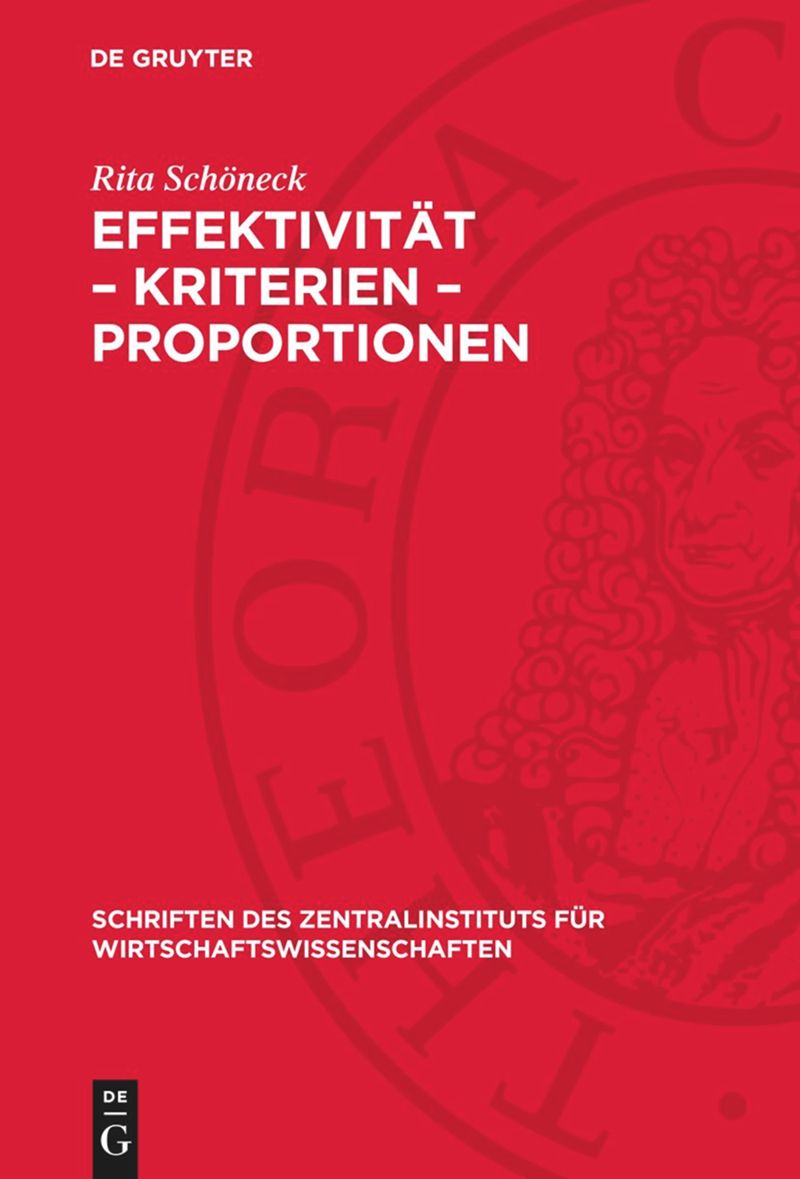 book: Effektivität – Kriterien – Proportionen