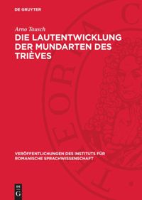 book: Die Lautentwicklung der Mundarten des Trièves