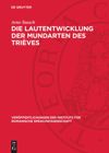 book: Die Lautentwicklung der Mundarten des Trièves