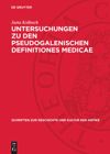 book: Untersuchungen zu den pseudogalenischen Definitiones medicae