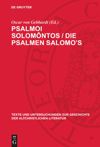 book: Psalmoi Solomōntos / Die Psalmen Salomo’s