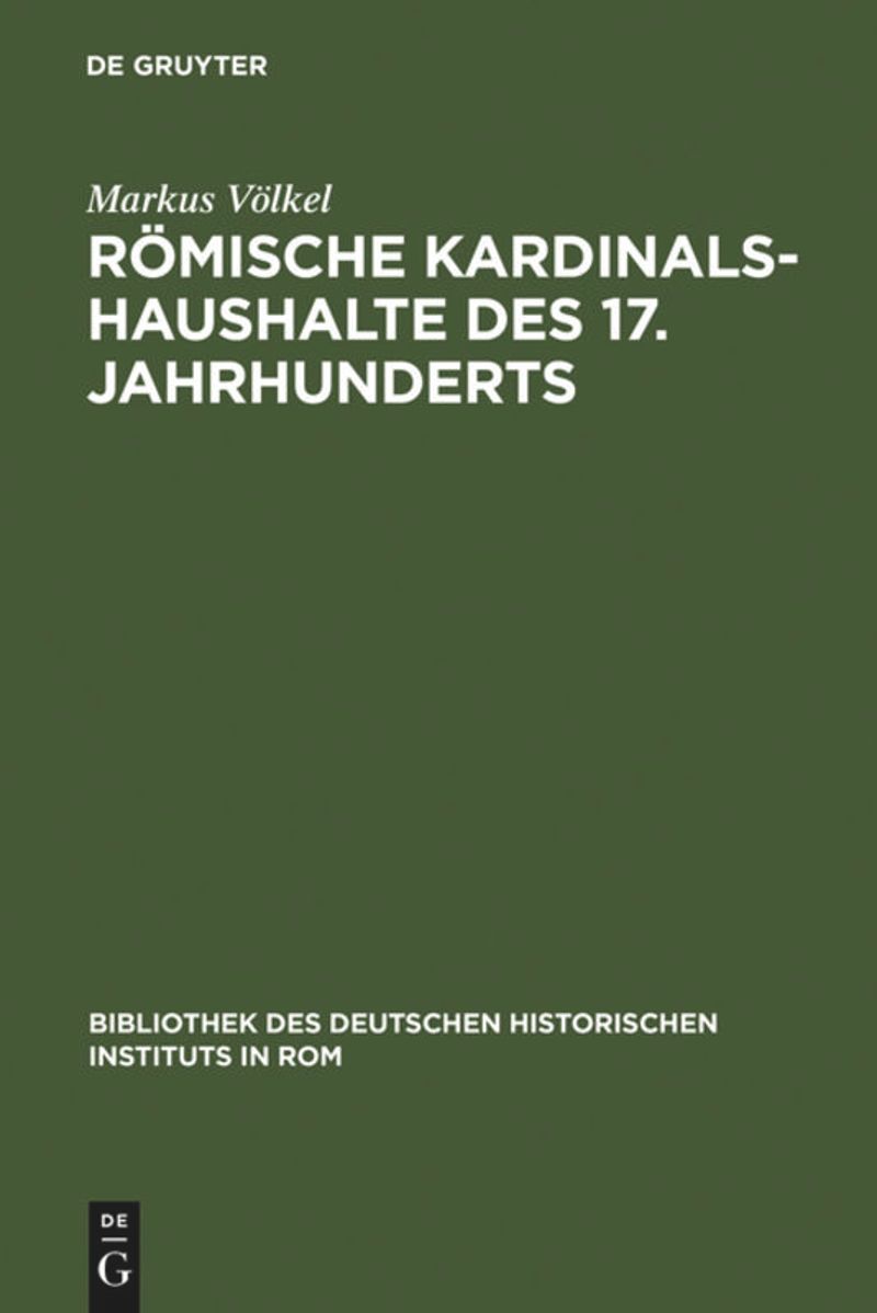 book: Römische Kardinalshaushalte des 17. Jahrhunderts