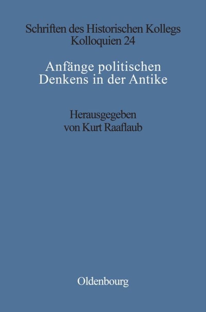 book: Anfänge politischen Denkens in der Antike