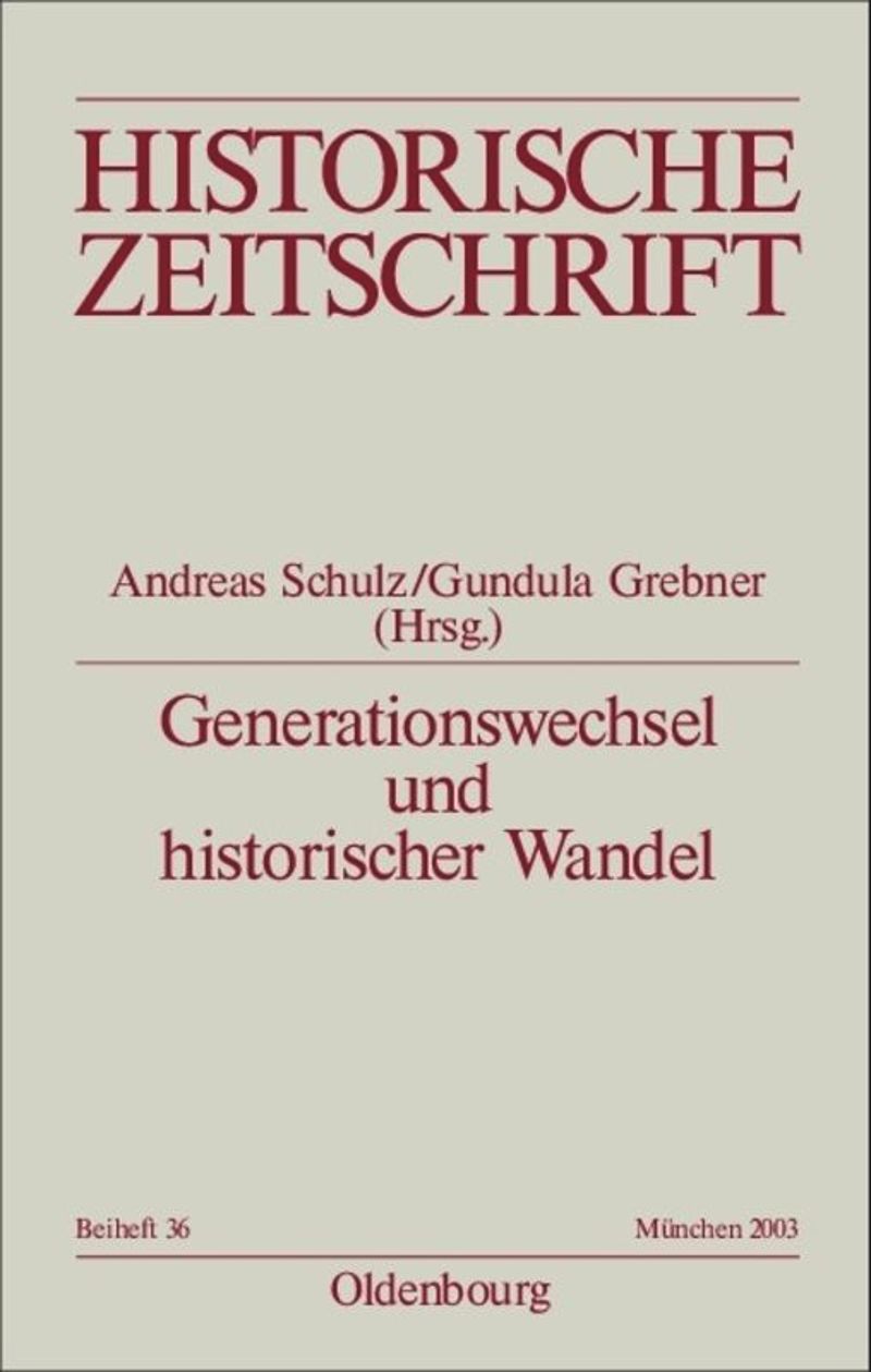 book: Generationswechsel und historischer Wandel