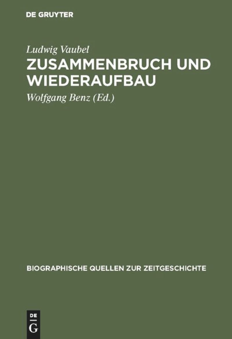 book: Zusammenbruch und Wiederaufbau
