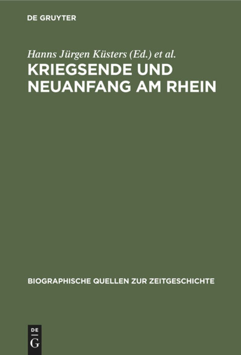 book: Kriegsende und Neuanfang am Rhein