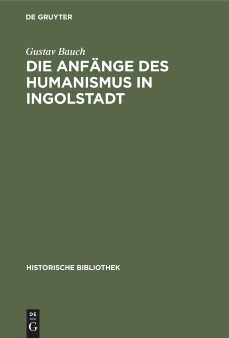 book: Die Anfänge des Humanismus in Ingolstadt