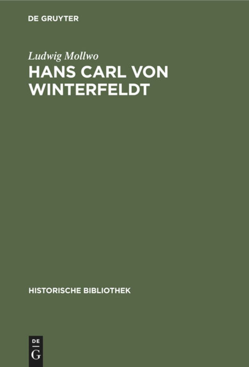 book: Hans Carl von Winterfeldt