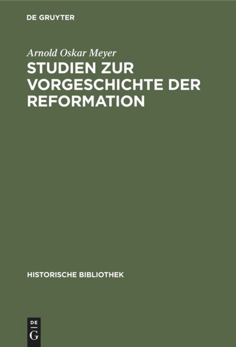 book: Studien zur Vorgeschichte der Reformation