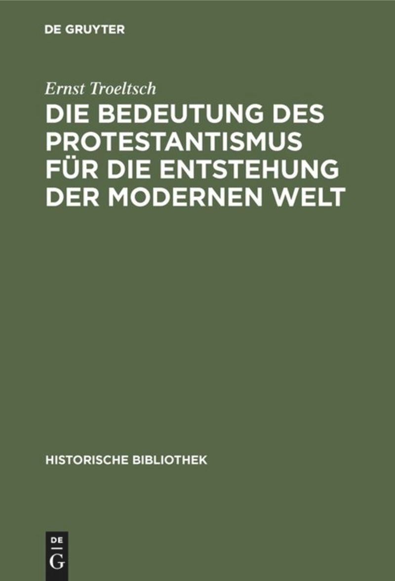 book: Die Bedeutung des Protestantismus für die Entstehung der modernen Welt