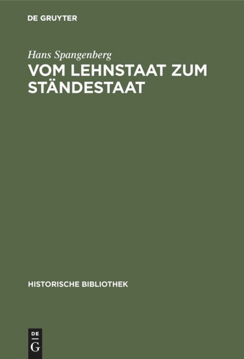 book: Vom Lehnstaat zum Ständestaat