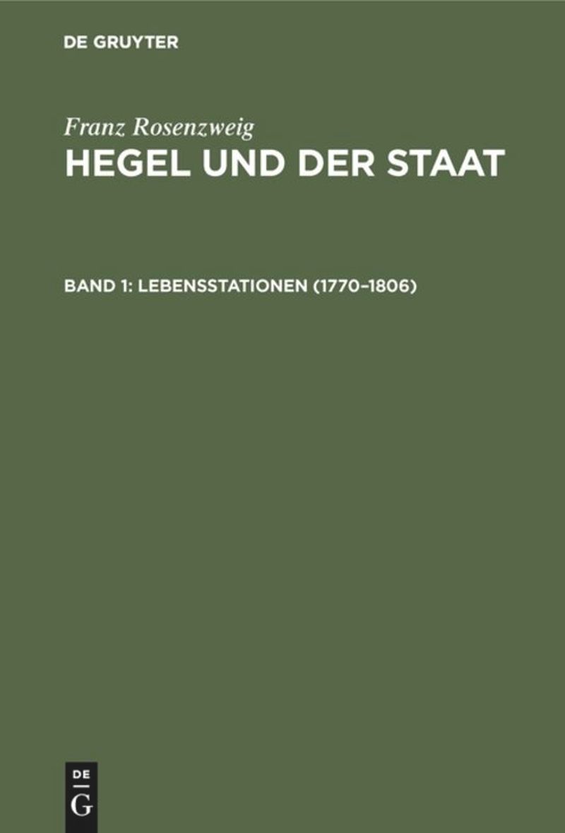 book: Band 1 Lebensstationen (1770–1806)