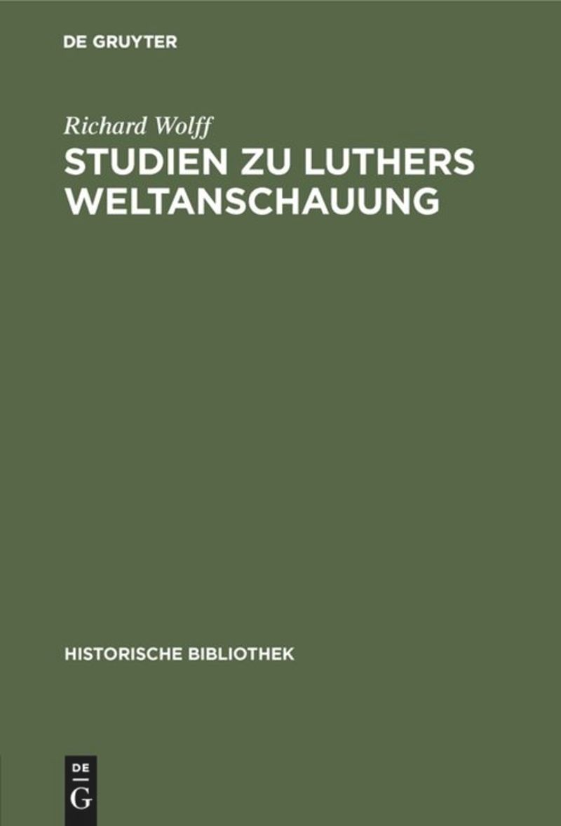 book: Studien zu Luthers Weltanschauung