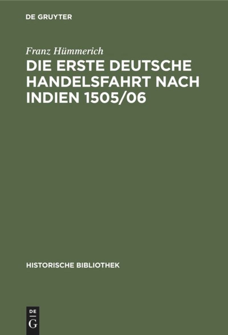 book: Die erste deutsche Handelsfahrt nach Indien 1505/06