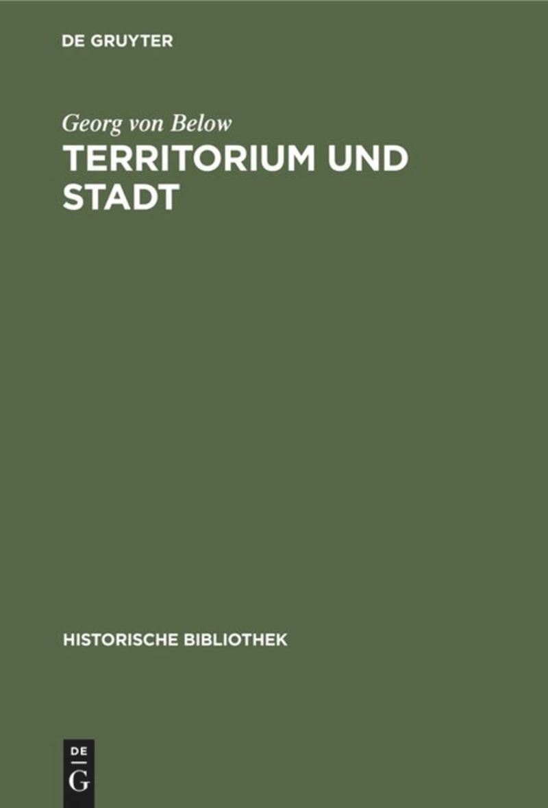 book: Territorium und Stadt