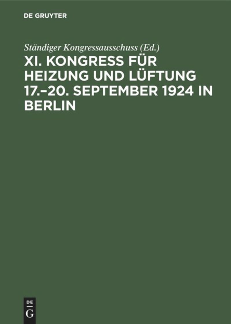 book: XI. 17.–20. September 1924 in Berlin