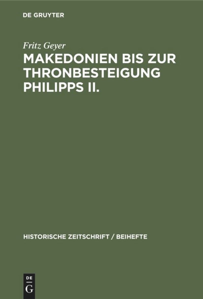 book: Makedonien bis zur Thronbesteigung Philipps II.