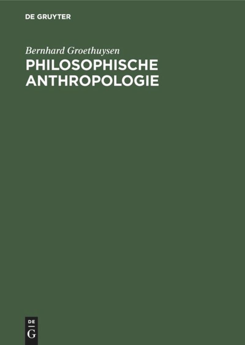 book: Philosophische Anthropologie